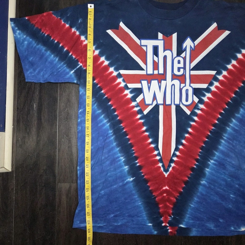Vintage Y2K The Who Liquid Blue Graphic T Shirt Mens XL Long Live Rock Tie Dye - Picture 4 of 9